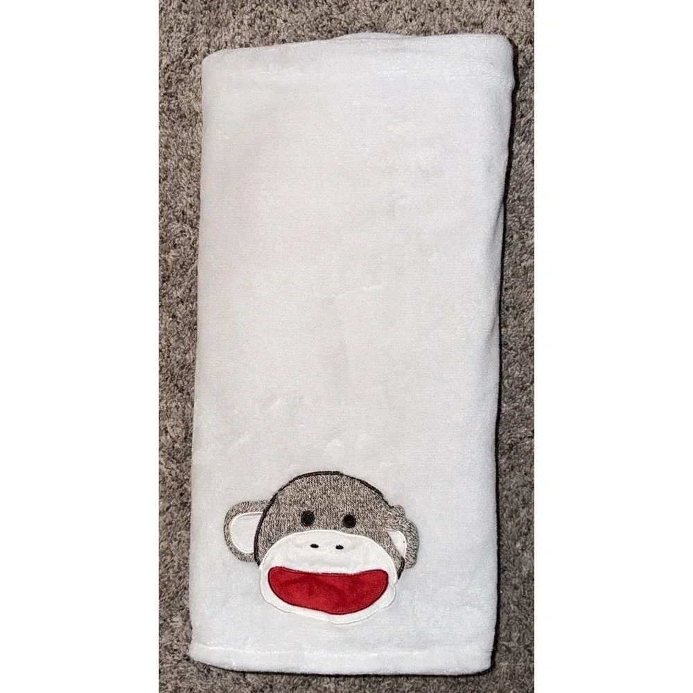 Baby Starter Sock Monkey Face Blanket Plush Security Lovey Crib Baby 30x40